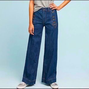 Anthropologie Pilcro Wide Leg Sailor Jeans